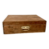 Wooden storage chest old vintage tool box