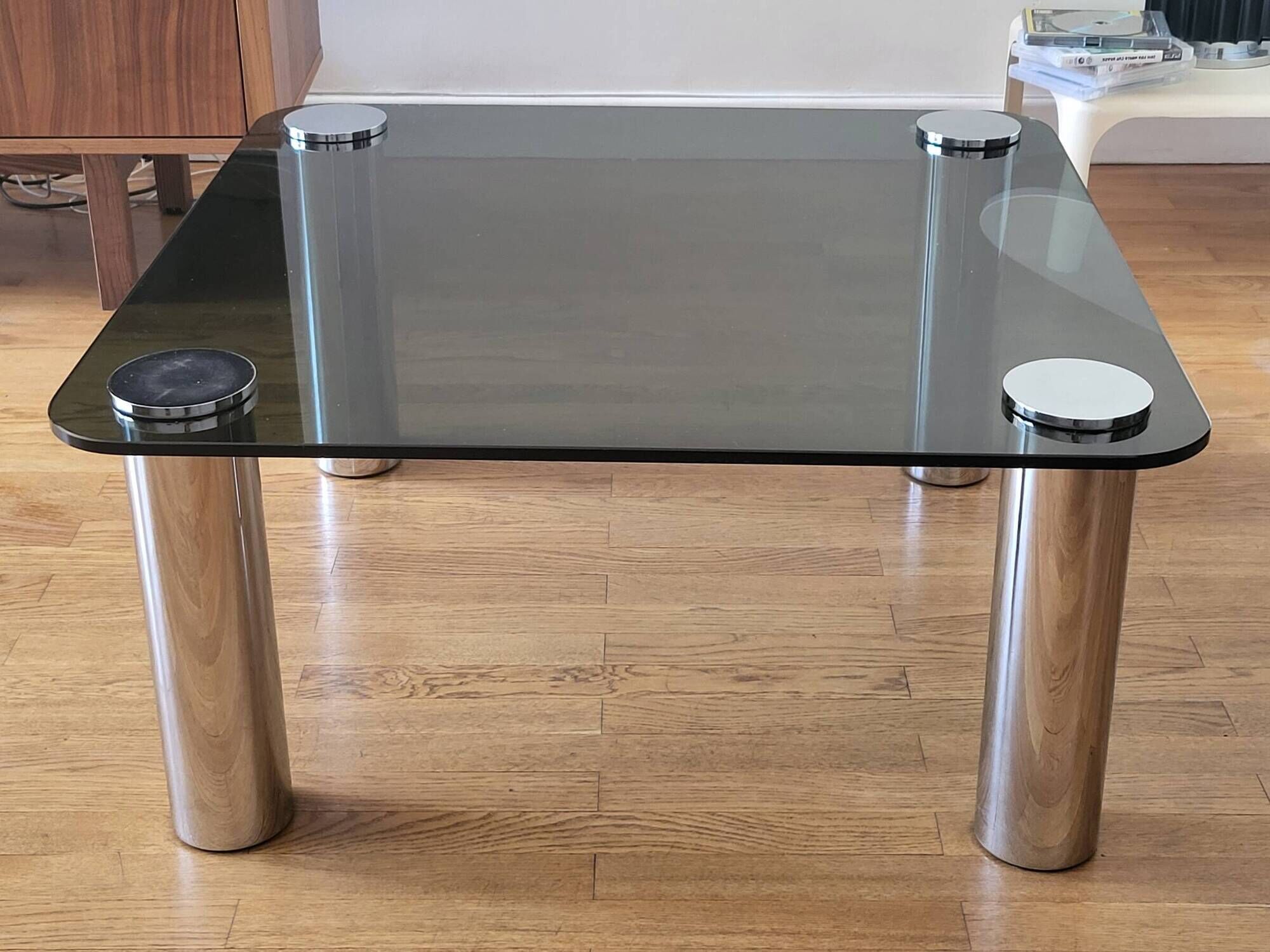 Marco Zanuso Coffee Table in Stainless Steel by Zanotta Vintage 1970