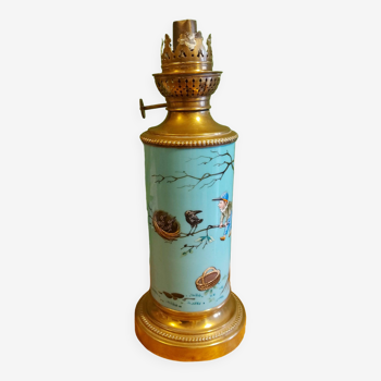 Enameled ceramic oil lamp