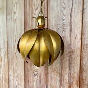 Vintage gold metal flower pendant