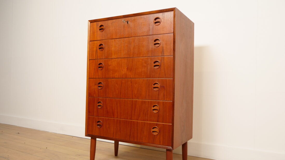 Vintage Danish chest of drawers | Teak | 6 drawers | 110 cm