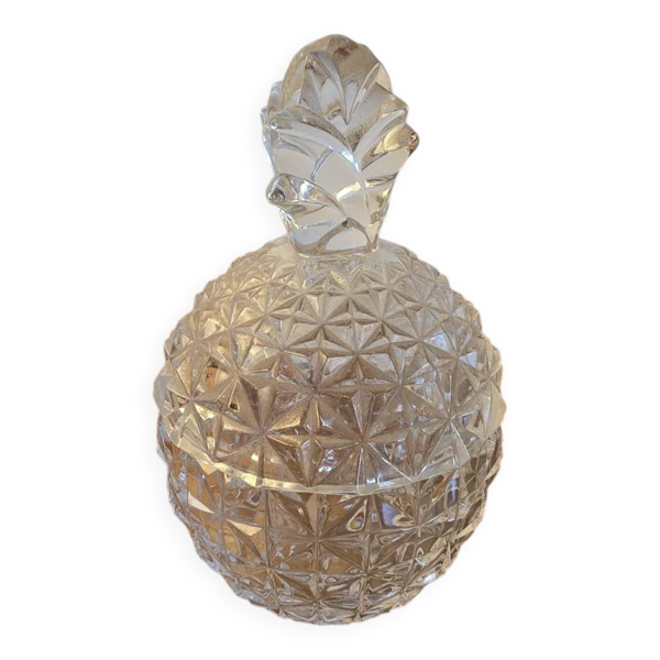 Sucrier bonbonnière ananas en cristal 1960