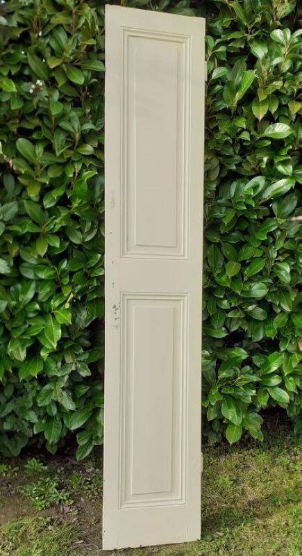 Narrow old paneled molded cupboard door h220x42cm
