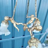 Bronze angel chandelier