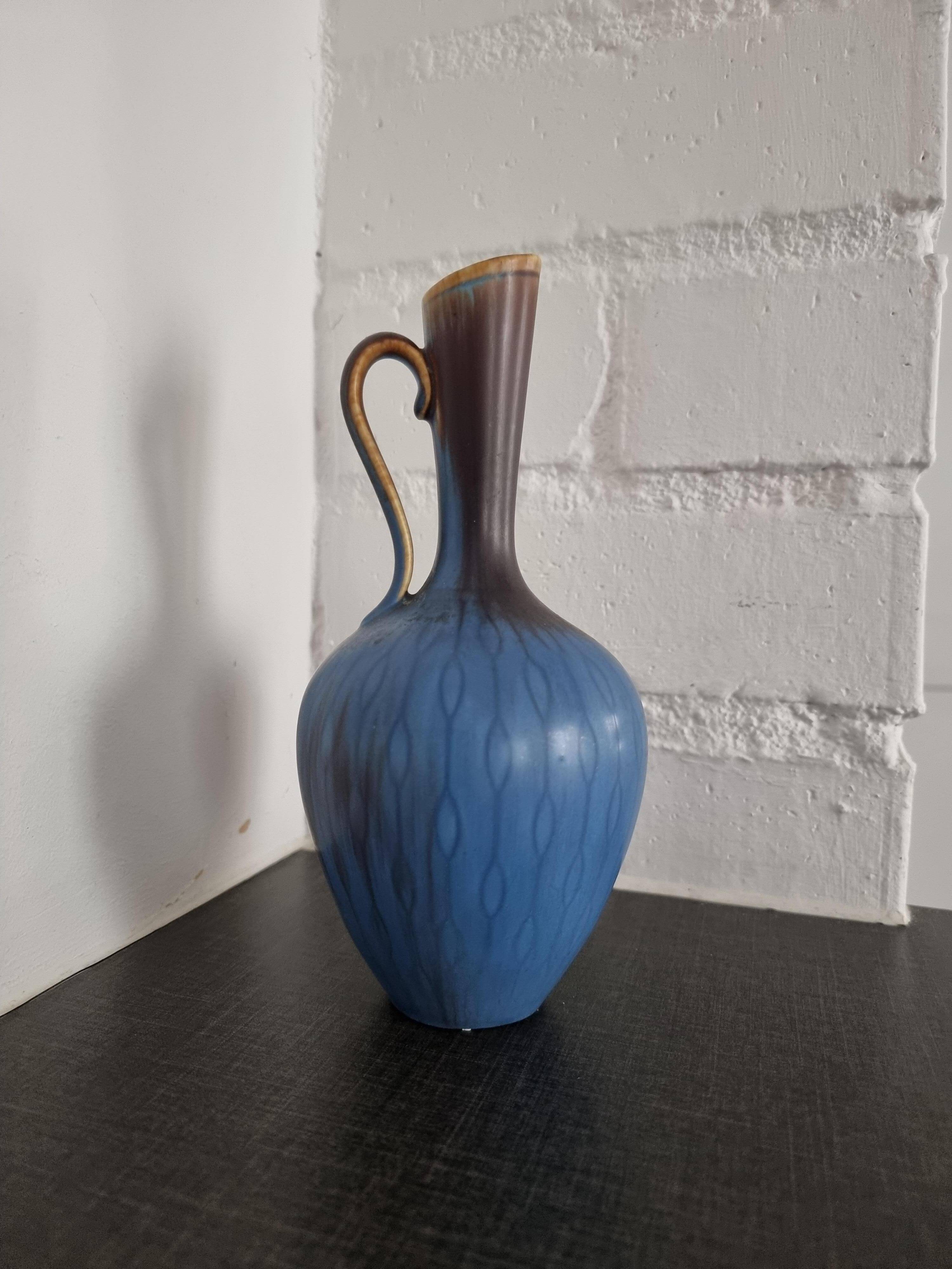 Gunnar Nylund, ceramic carafe/vase with rare pattern, Scandinavian Modern