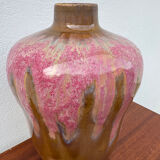 Art Deco pink glazed stoneware vase