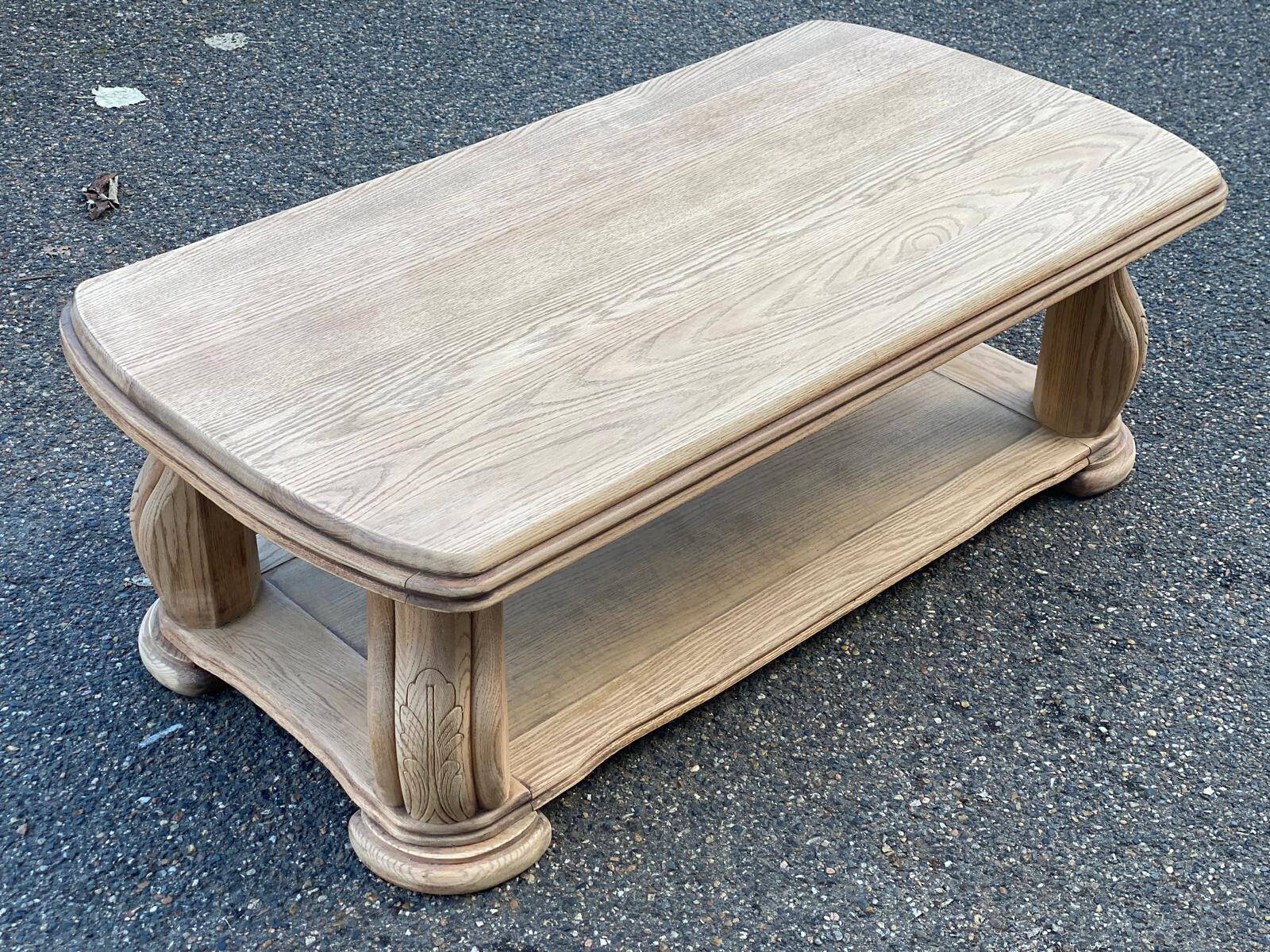 Art Deco coffee table in renovated solid oak wood