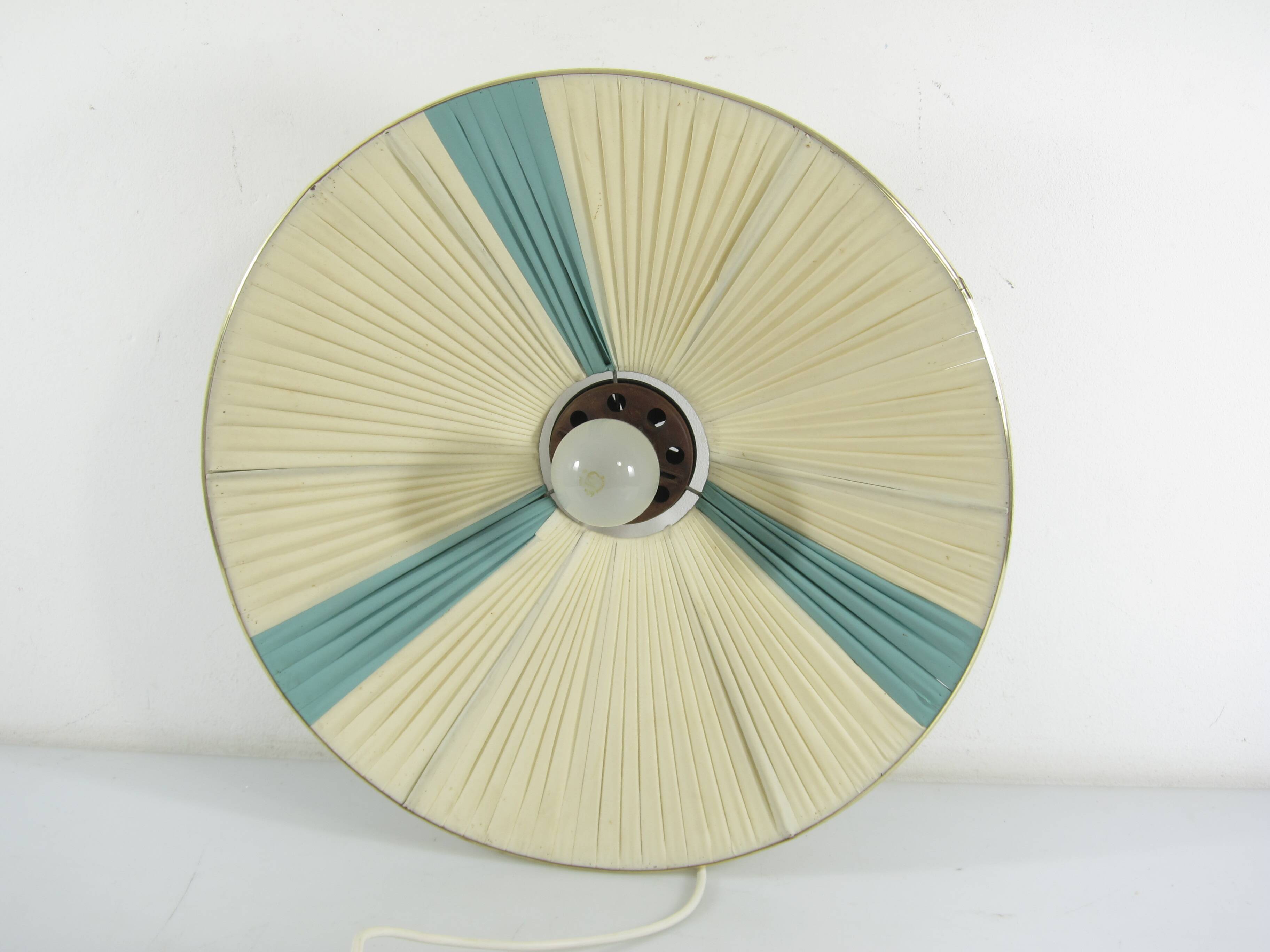 Rare Louis Kalff Philips pendant lamp with nylon bands, 1950s