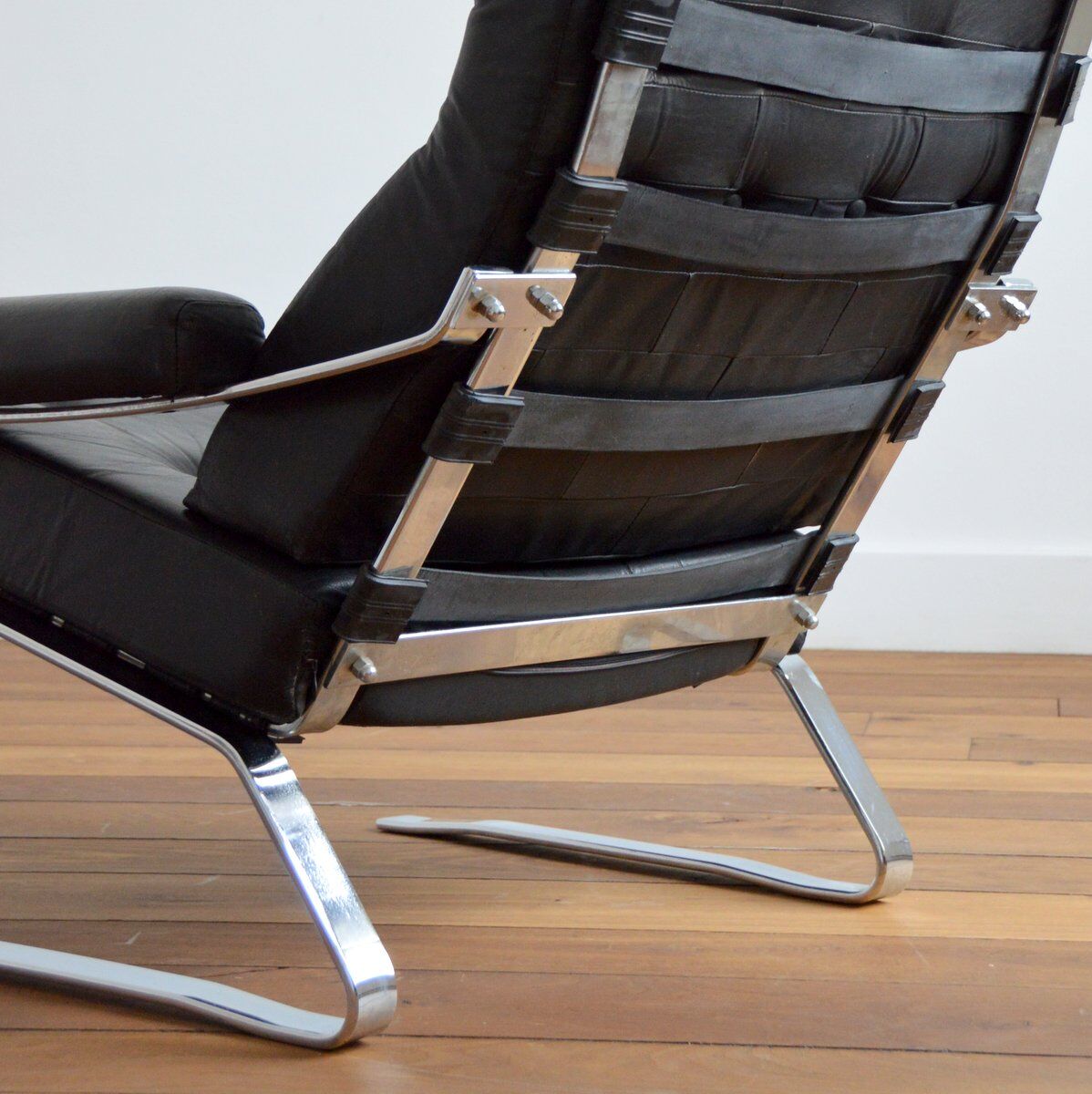 Leather lounge armchair by Reinhold Adolf for horn, 1960s