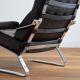 Leather lounge armchair by Reinhold Adolf for horn, 1960s