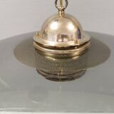 Original Belid T 391 pendant light in gold-coloured metal and smoked glass