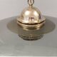 Original Belid T 391 pendant light in gold-coloured metal and smoked glass
