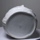 Large owl head cache-pot in vintage Italian white faience.
