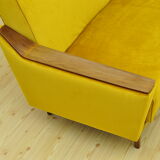 Mid-century yellow velvet sofa, 1960s