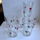 Set of 6 water glasses card games 70s