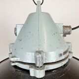 Aluminium and enameled bomb proof pendant lamp 70s