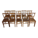 Ensemble de 10 chaises bistrot années 1950-60 vintage Luterma