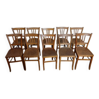 Set of 10 vintage Luterma bistro chairs from the 1950s-60s.