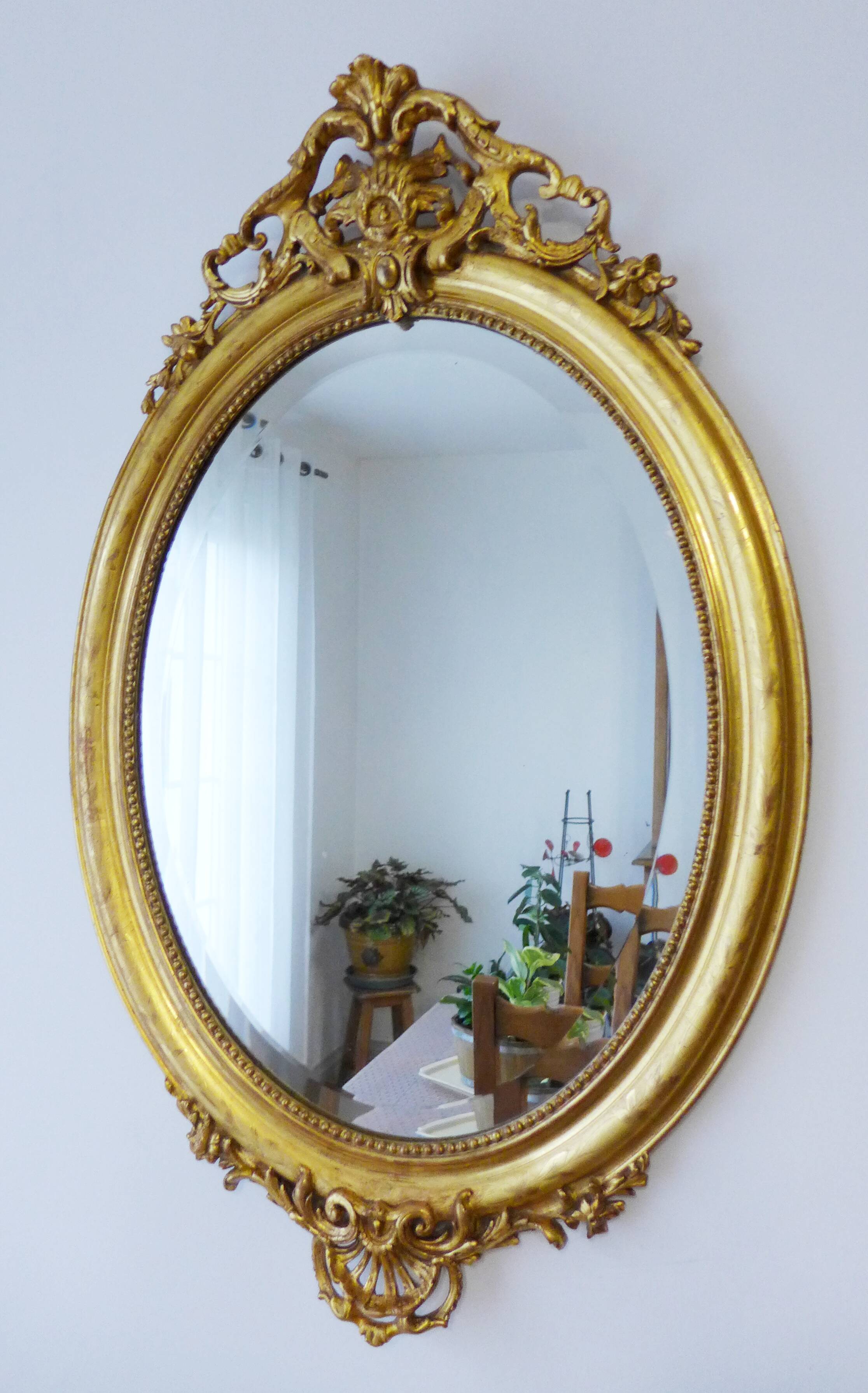 Antique Napoleonic Mirror with Gold Leaf