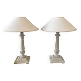Set of 2 Ivory White lamps