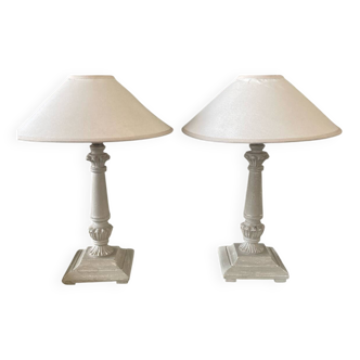Lot de 2 lampes Blanc d’Ivoire