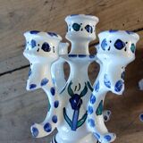 Pair of Tunisian ceramic candlesticks
