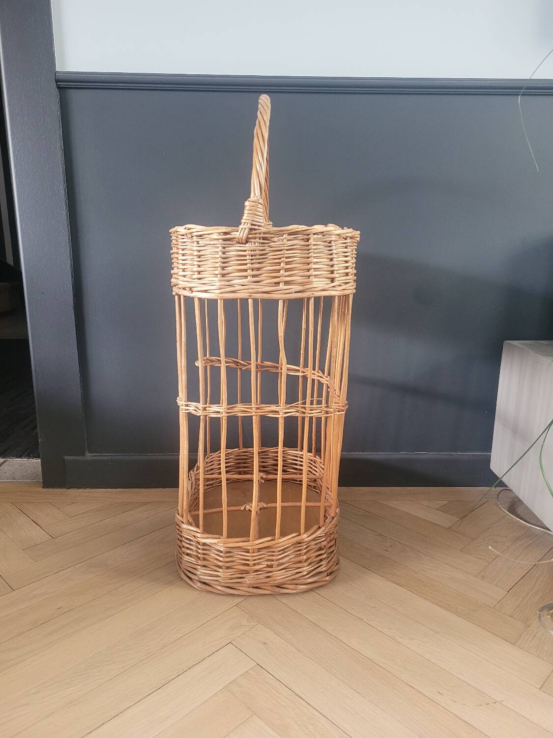 Rattan serving trolley
