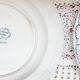 Set of 2 blue flower soup plates "Régence" st Amand and Hamage