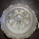 Wall ceiling lamp ø 21 cm frosted and amber glass 1960s moulded
