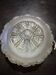 Wall ceiling lamp ø 21 cm frosted and amber glass 1960s moulded