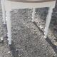 Louis Philippe style table felling solid oak wood brut white