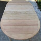 Renovated Louis Philippe round extendable dining table 115cm with 2 extensions.