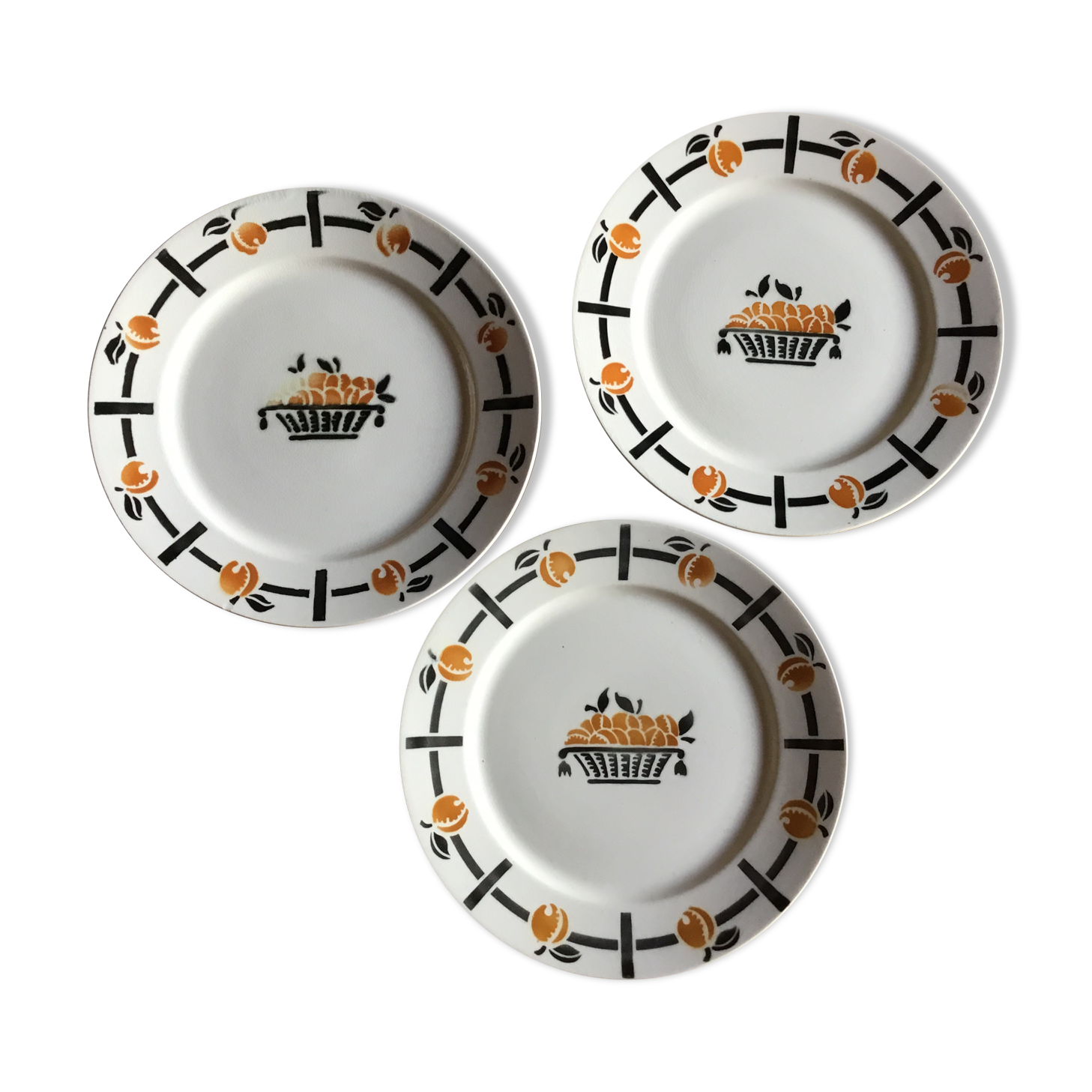 3 Badonviller dessert plates