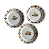 3 Badonviller dessert plates