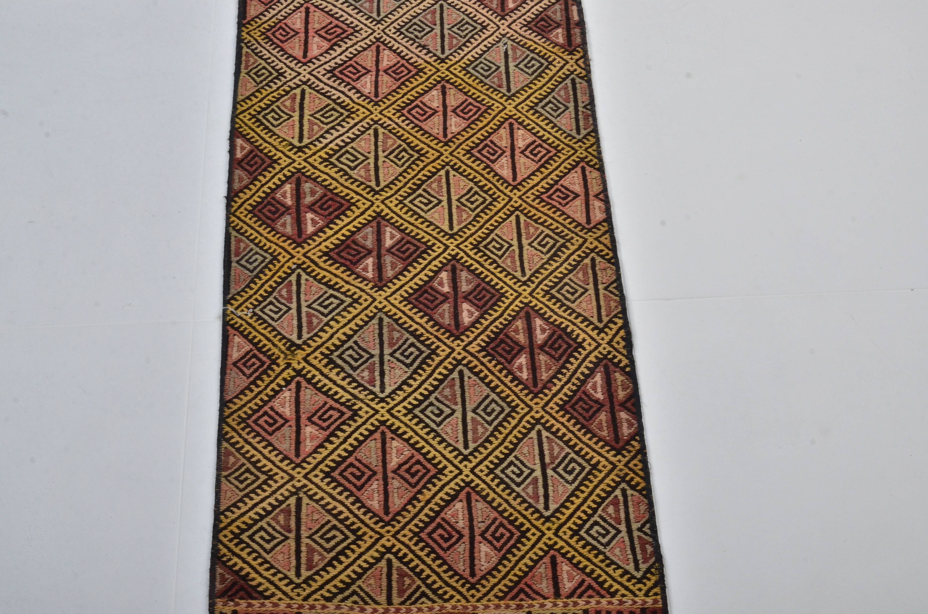 Turkish Handwoven Antique Kilim 3402