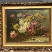 Paul Henry Schouten "Still Life with Flowers". Oil on wood panel.