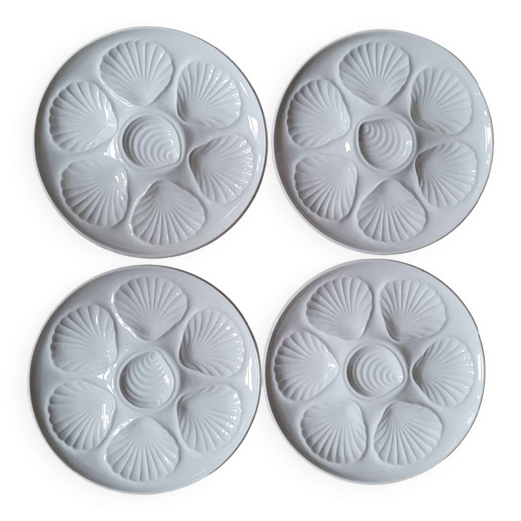 La Redoute x Selency set of 4 white oyster plates