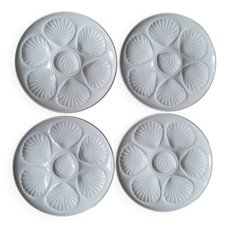 La Redoute x Selency set of 4 white oyster plates