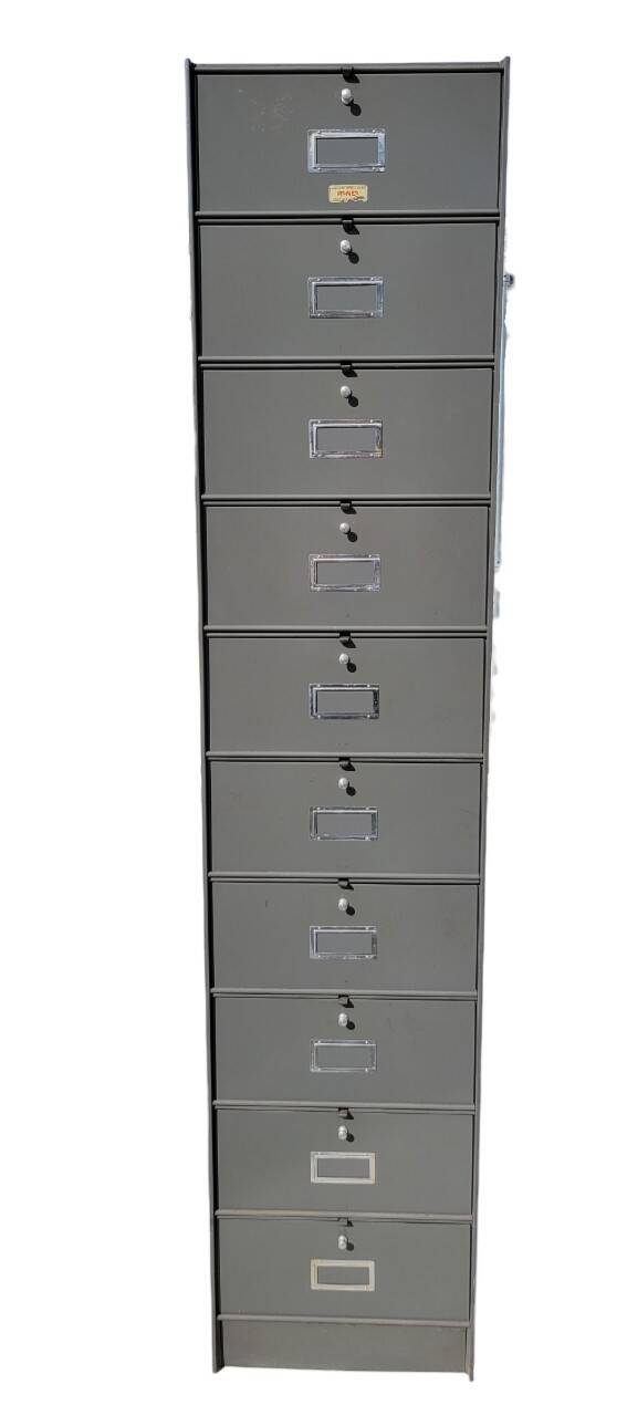 Set of 4 industrial column workshop furniture with Roneo flaps