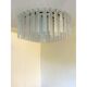 Contemporary Modern Clear Strips “Listelli” Murano Glass Burnish Flush Moun