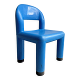 Blue plastic space age kids chair, bold italian design