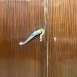 3-door mahogany wardrobe in Art Deco style from the 1950s, removable into 3 parts