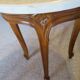 Round coffee table - Carved wood - White veined marble - Regency/Louis XV style