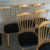 Set de 6 chaises Baumann menuet assise cuir
