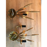 Chandelier and pair of wall sconces of wheat