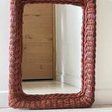 Vintage rattan wall mirror