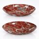 Pair of vintage wall sconces in faux red marble ceramic, 1990s.