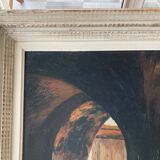 Peinture de Fontaines  à l’huile encadré