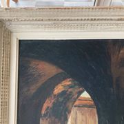 Peinture de Fontaines  à l’huile encadré