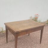 Rustic farm table called "Portefeuille" in solid oak 19th - 1m48x1m08